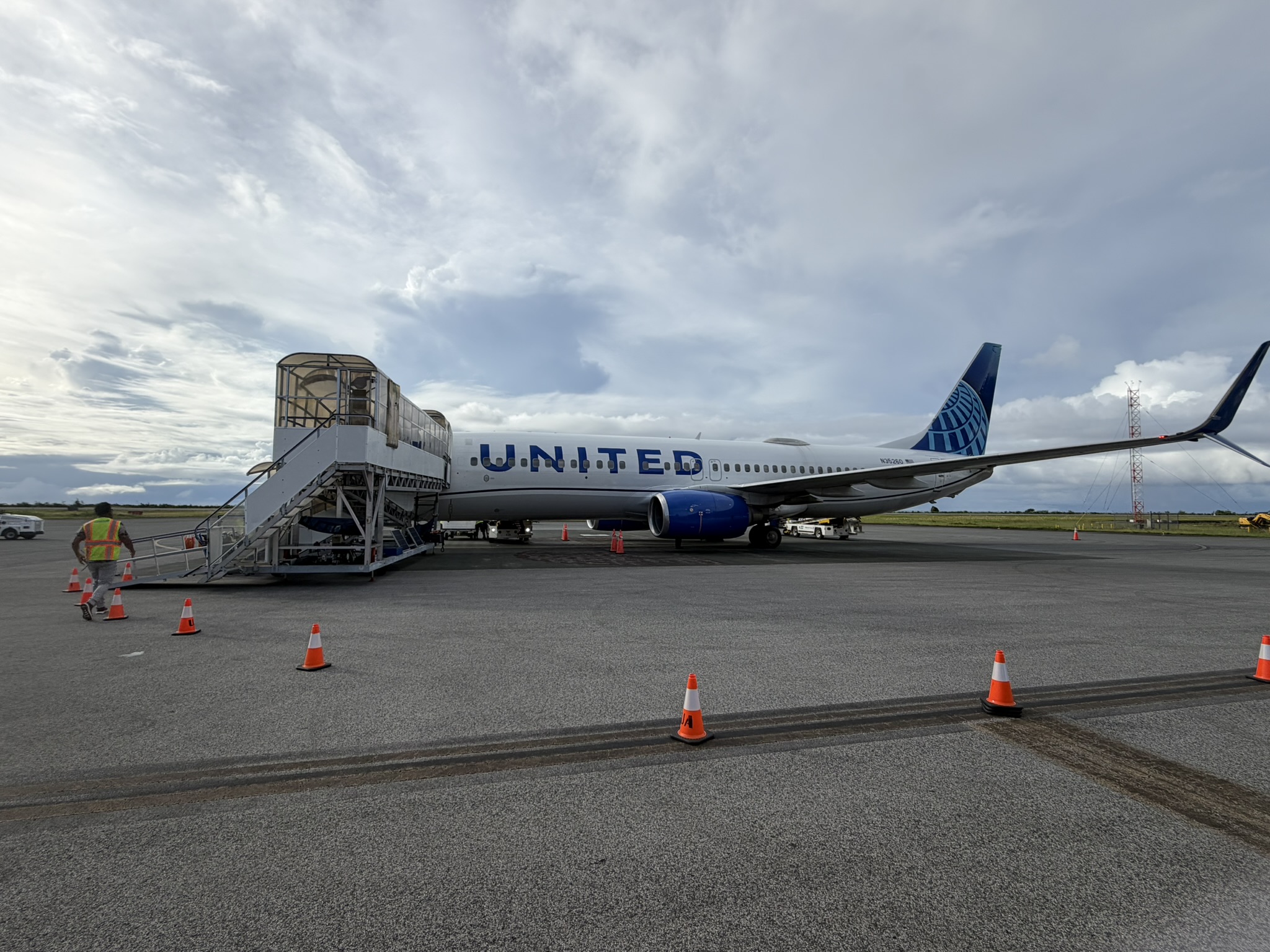 United plane on tarmac at Chuuk