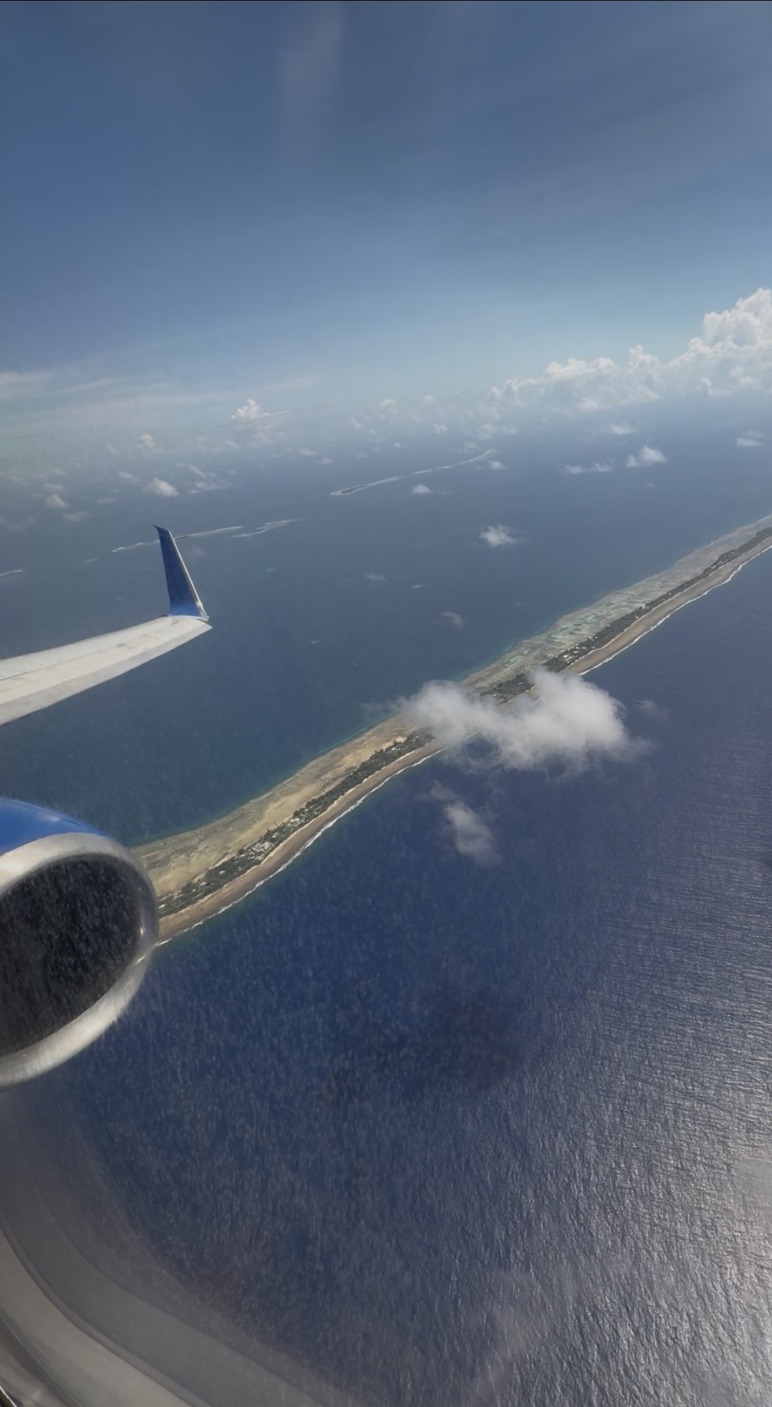 Aerial view approaching Majuro atoll