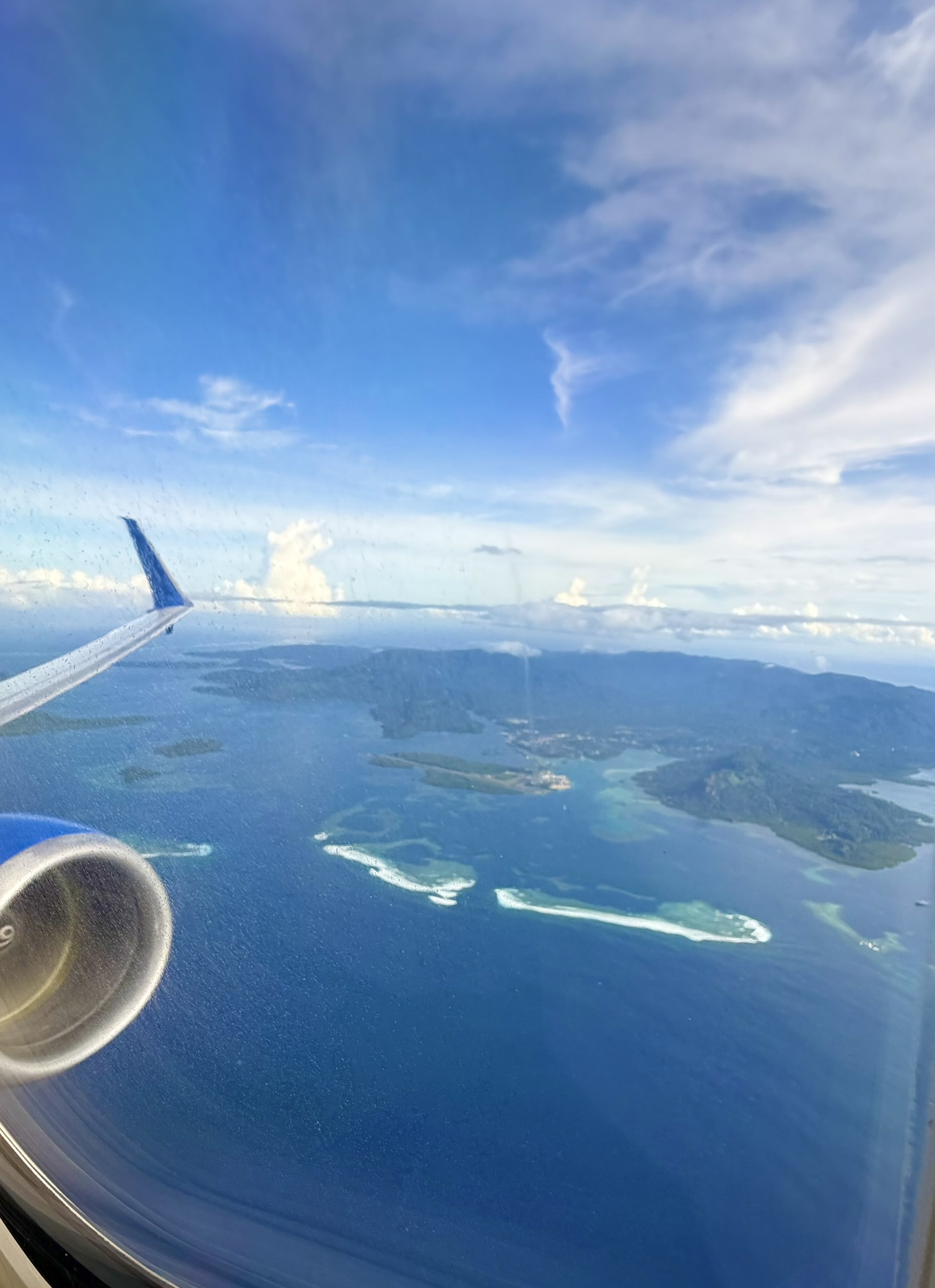 Aerial view of lush green Pohnpei islands