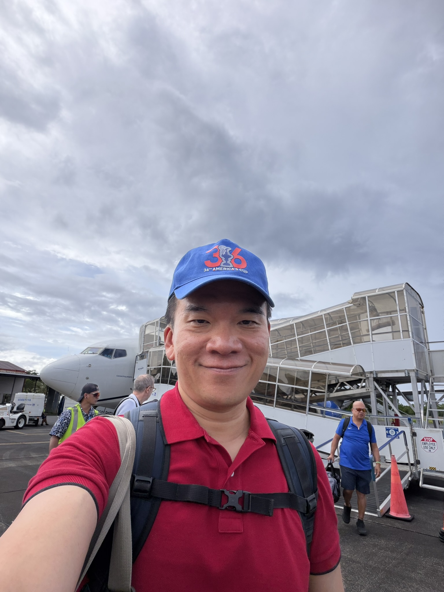 Andrew on the tarmac at Pohnpei