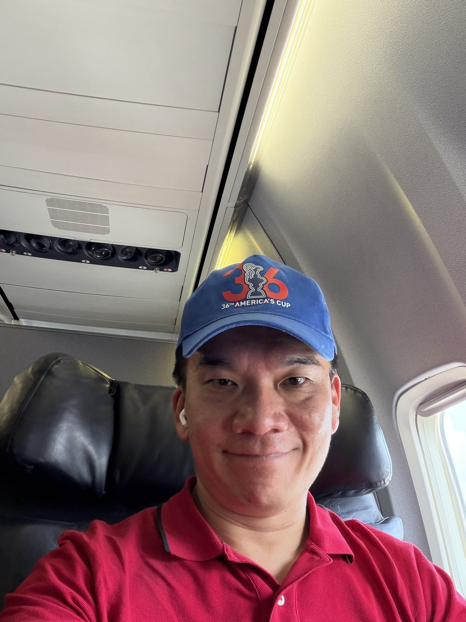 Andrew in seat 3A in United Business Class